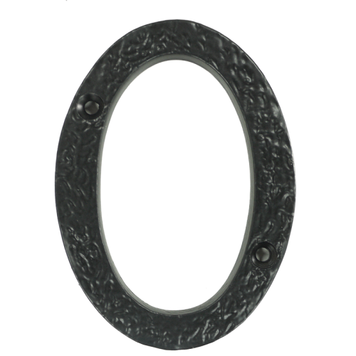 4" Black Iron Numeral Number 0