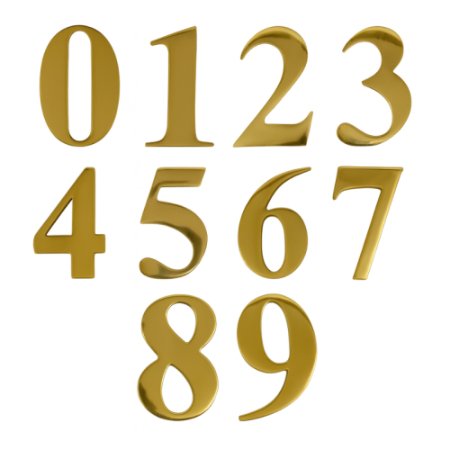 UAP 3" Polished Brass Self Adhesive Door Number / Letter