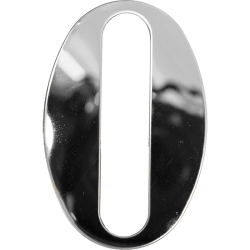 3" Nanocoast Number 0 Mirror Polished Self Adhesive Door Number - Times Roman Font