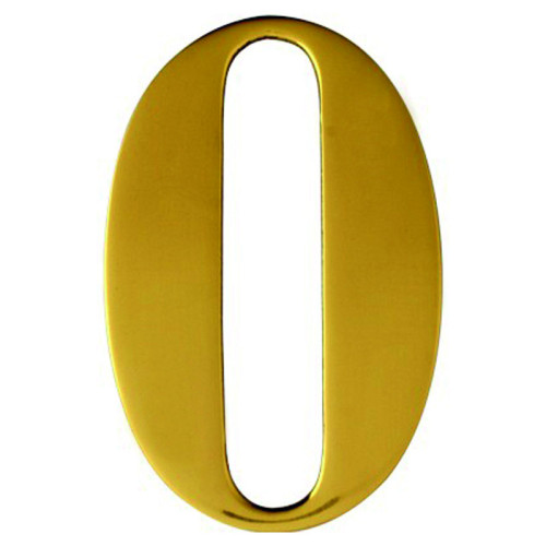 3" Nanocoast Number 0 PVD Gold Self Adhesive Door Number - Times Roman Font