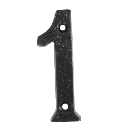 4" Black Iron Numeral Number 1