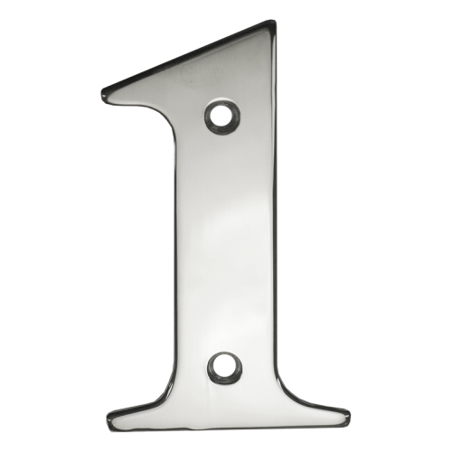 3" Nanocoast Number 1 Mirror Polished Screw Fix Door Number - Times Roman Font