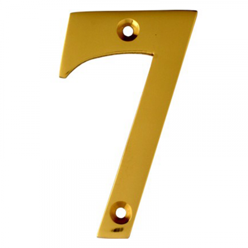 3" Nanocoast Number 7 PVD Gold Screw Fix Door Number - Times Roman Font