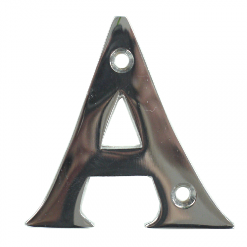 2" Letter A Polished Chrome Door Letter - UAP Font