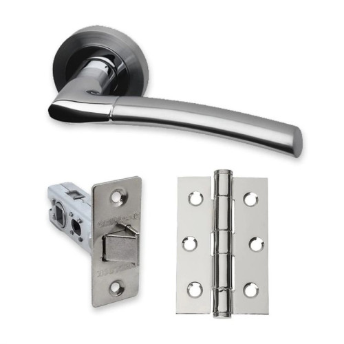 UAP Developer Falcon Door Pack with Hinges and Latch in Polished Chrome / Satin Nickel