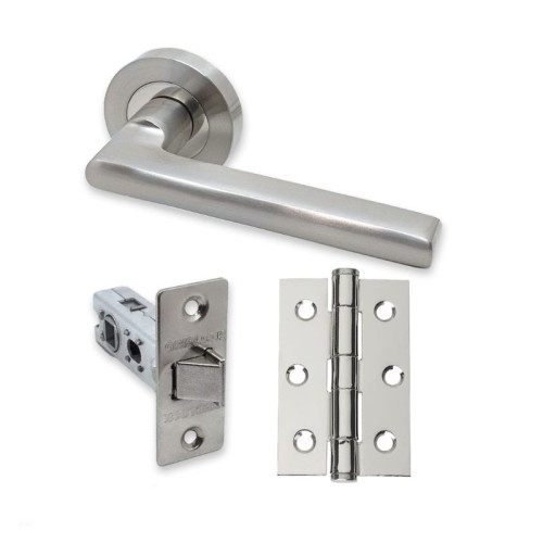 UAP Developer Matiz Door Pack with Hinges and Latch in Polished Nickel / Satin Nickel