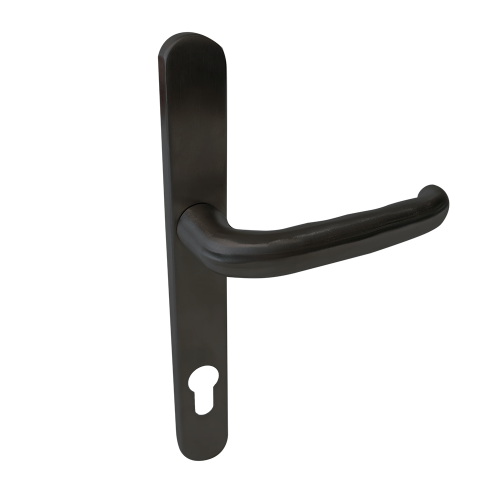 Door Handle 243mm Backplate - with Springs - 92mm Centres - Silver Anodised Aluminium