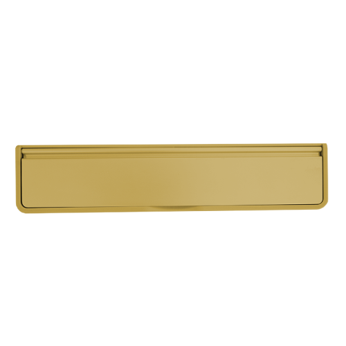 Doormaster Letterplate 12" 40/80 Gold Plastic Frame with Polished Gold Flap