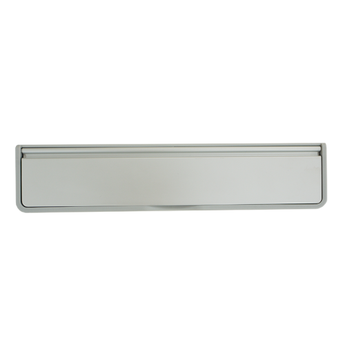 Doormaster Letterplate 12" 40/80 SILVER Plastic Frame with Silver Anodised Flap