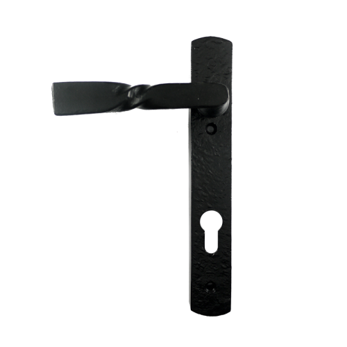 Black Iron Door Handle 92mm - 219mm Backplate