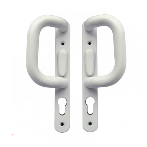 207mm White Patio Handle Set WITH EURO KEY HOLE PDL506