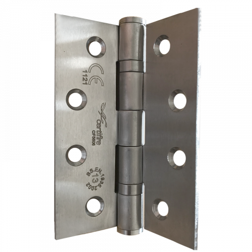 Pair of CERTIFIRE Fire Door Grade 13 Hinge Ball Bearing SS201 Square (2 hinges per pack) - 102 x 76 x 3mm Polished Stainless
