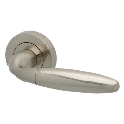 BRISTOL SATIN NICKEL LEVER ON ROUND ROSE