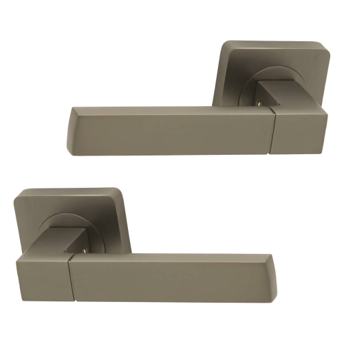 Intelligent Hardware Cube Lever Square Rose in Pearl Nickel Plated