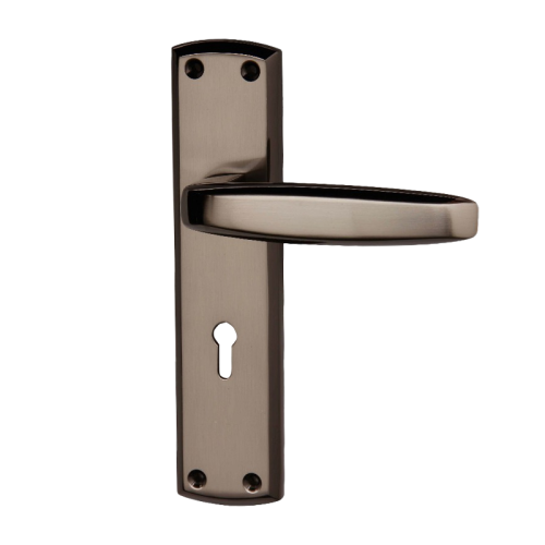 DECO Handle with Euro Lock Profile cut out - Black Nickel Plate