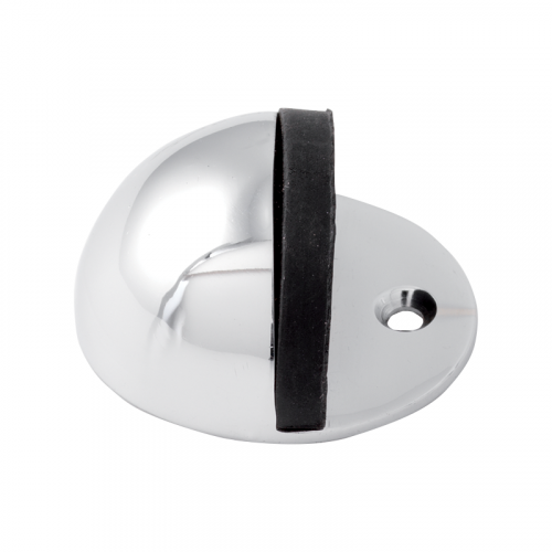 SATIN CHROME OVAL FLOOR DOORSTOP