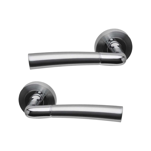 Intelligent Hardware Durham Lever in Polished Chrome / Satin Chrome on Round Rose