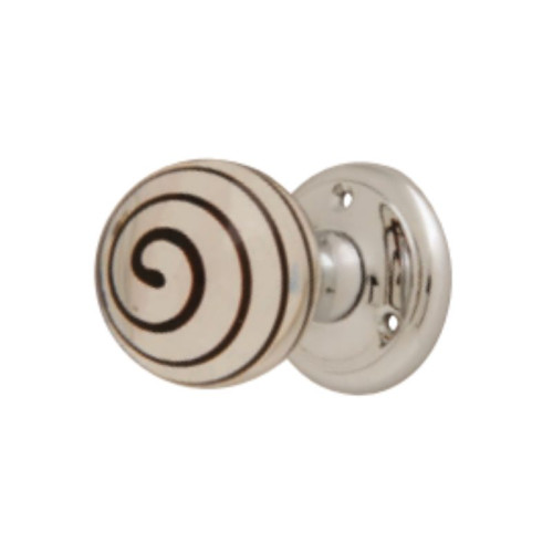 Intelligent Hardware Black Swirl Mortice Knob on Round Rose