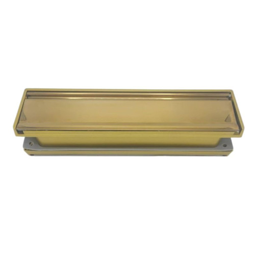 Intelligent Hardware Sleeved Letterplate in Evershine Brass with Brushes