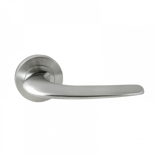 071-16E TURIN SATIN CHROME LEVER ON ROUND ROSE