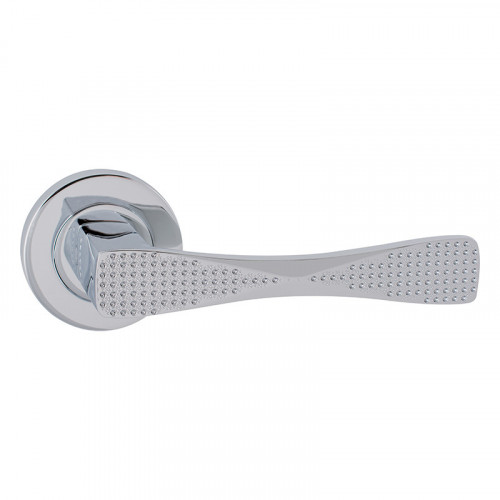 49-16E RIMINI POL'D CHROME LEVER ON ROSE