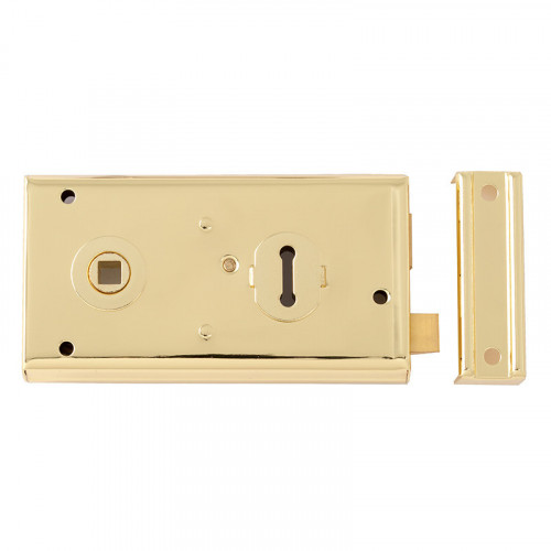 140x75 RIM LOCK POL'BRASS, 2 KEYS