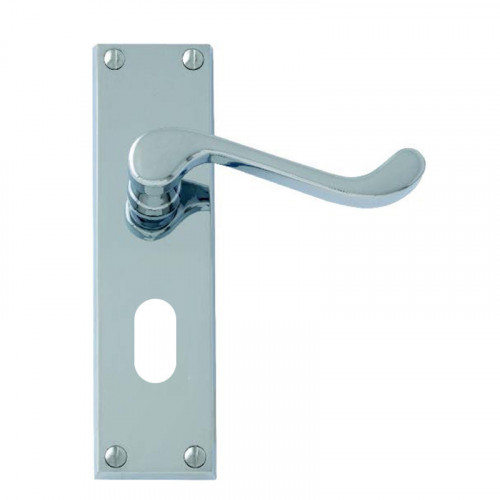 HEAVY SCROLL POL'D CHROME OVAL LOCK FURN