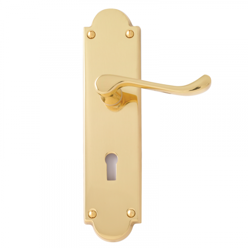 VICTORIAN SHAPED PB LEVER LOCK FURNITURE