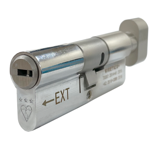 70mm 30-10-30 (35/35) Thumbturn Polished Chrome 3* Kitemarked Euro Cylinder (Exterior = 30mm Side) Helix System