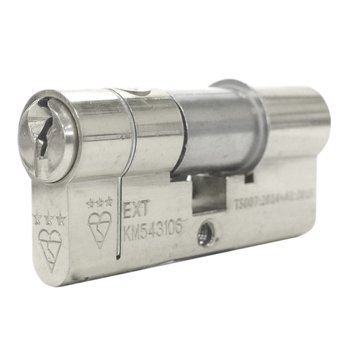 100mm 50-10-40 (55/45) Polished Chrome 3* Kitemarked Keyed Alike Euro Cylinders (Exterior = 50mm Side)