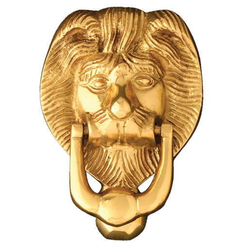 4" Small Lions Head in Polished Brass