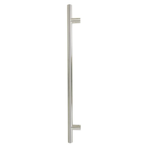 Pull Handle - Pairs of 1200mm Straight 1000mm centres including 2 fixings with bolts - Satin Stainless Steel 316 - 32mm Diameter Back to Back