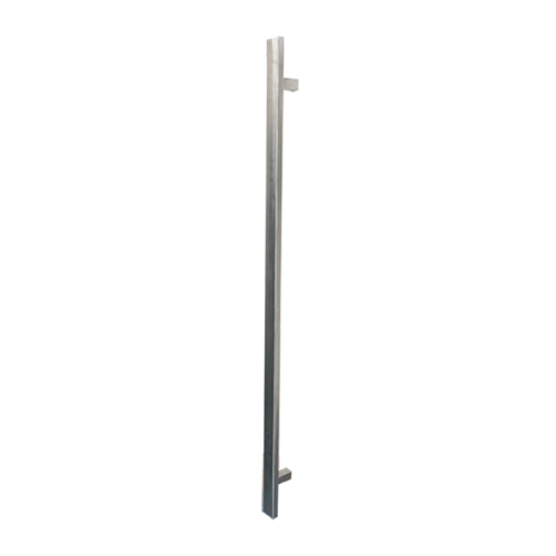Pull Handle - 1200mm SQUARE SHAPE Straight 1000mm centres including 2 fixings with bolts - Satin Stainless Steel 316 - 38mm Diameter