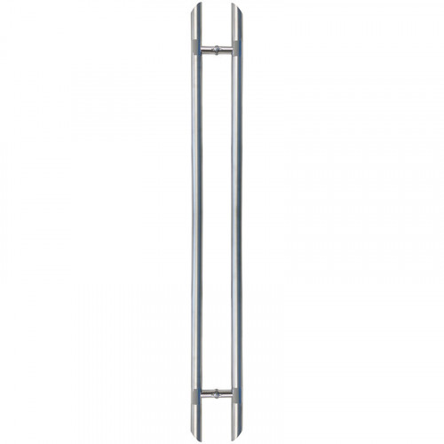 Pull Handle - 1500mm Straight AURA Design including 2 fixings with bolts - Satin Stainless Steel 316 - 38mm Diameter