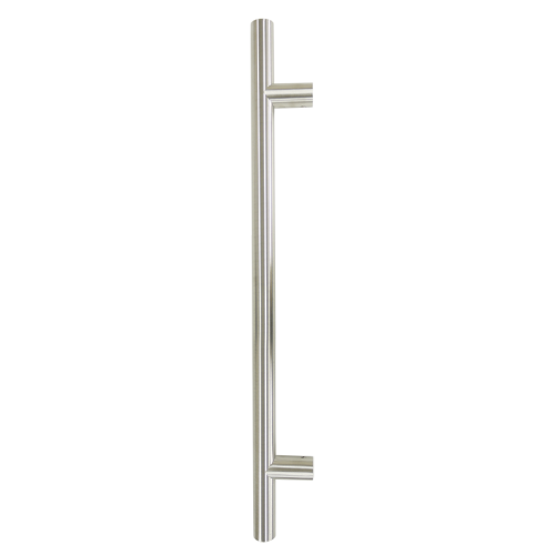 Pull Handle - 900mm Straight including 2 fixings with bolts - Satin Stainless Steel 316 - 32mm Diameter