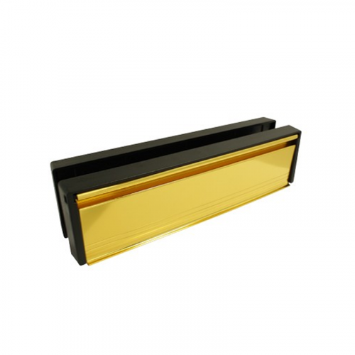 City Safe PVD Gold 10 Inch Letterbox - 40-80mm - Blister Packed