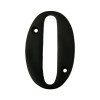 3" Nanocoast Number 0 Matt Black RAL9004 Screw Fix Door Number - Times Roman Font