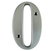 3" Number 0 Satin Chrome Screw Fix Door Number - Zamak material