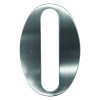 3" Nanocoast Number 0 Satin Stainless Self Adhesive Door Number - Times Roman Font