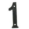 4" Black Iron Numeral Number 1