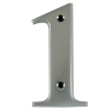 3" Number 1 Satin Chrome Screw Fix Door Number - Zamak material