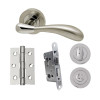 UAP Developer Hornet Door Pack with Hinges and Bathroom Lock in Polished Chrome / Satin Nickel