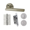 UAP Developer Matiz Door Pack with Hinges and Bathroom Lock in Polished Nickel / Satin Nickel