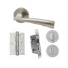 UAP Developer Phantom Door Pack with Hinges and Bathroom Lock in Polished Chrome / Satin Nickel