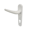 Door Handle 219mm Backplate - with Springs - 92mm Centres - White RAL9016