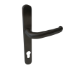 Door Handle 243mm Backplate - with Springs - 92mm Centres - Silver Anodised Aluminium