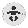Baby Change Symbol 75mm Diameter - Satin Stainless Steel - Screw Fix (LL60 621.SSS)