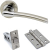 Intelligent Hardware Developer Falcon Door Pack with Hinges and Latch in Polished Chrome / Satin Nickel
