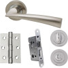 Intelligent Hardware Developer Phantom Door Pack with Hinges and Latch in Polished Chrome / Satin Nickel