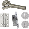 Intelligent Hardware Developer Ventura Door Pack with Hinges and Latch in Polished Nickel / Satin Nickel